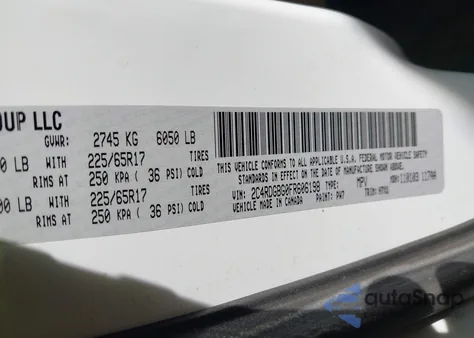 2015 Dodge Grand Caravan American Value Pkg из США, поврежденный, VIN 2C4RDGBG0FR606198